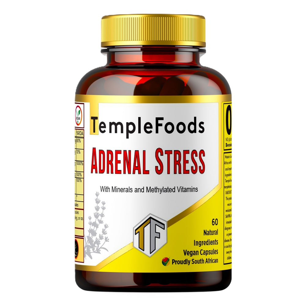 Temple Foods Adrenal Stress Formula - Burnout, No Energy, Fatigue - 60 — view 1