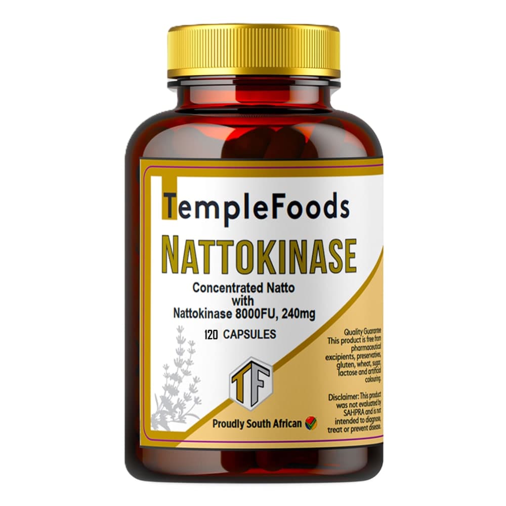 Temple Foods Nattokinase. Concentrated Nattokinase. 8000FU - 120 Pack — view 1