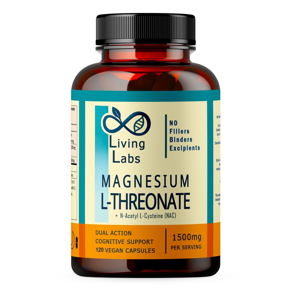 Magnesium L-Threonate + NAC 1500mg per serving. Living Labs - 60