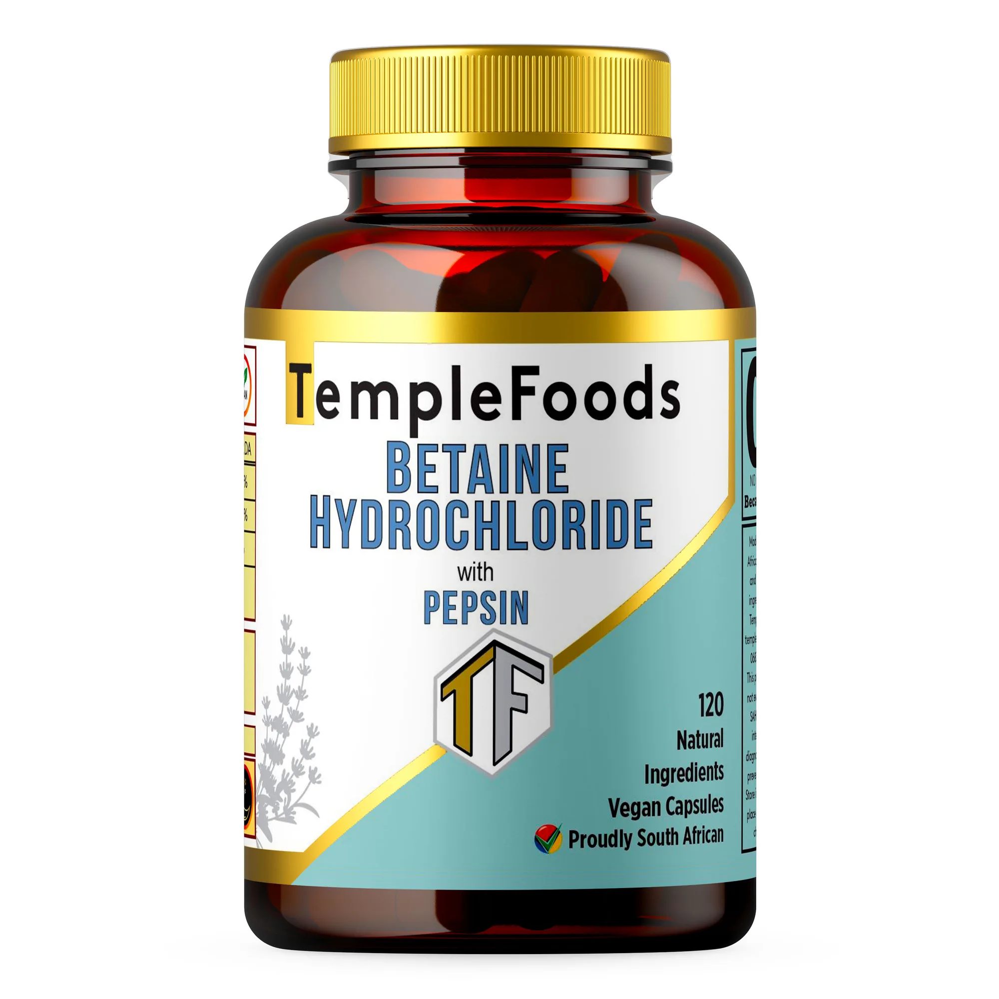 Temple Foods Betaine Hydrochloride HCL with Pepsin - Protein Digestion — view 1