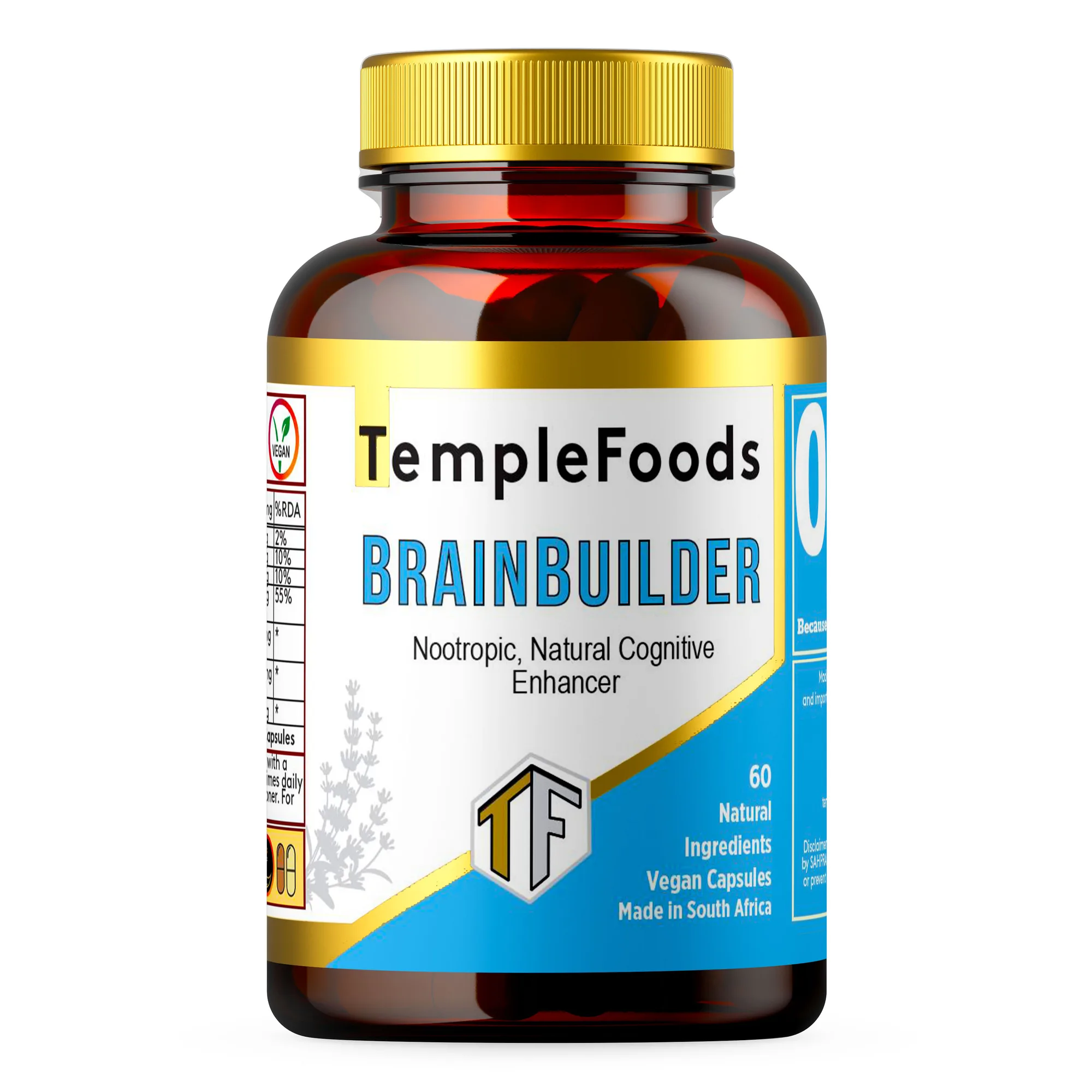Temple Foods Brain Builder. Nootropic Natural Cognitive Enhancer - 60 Pack — view 1
