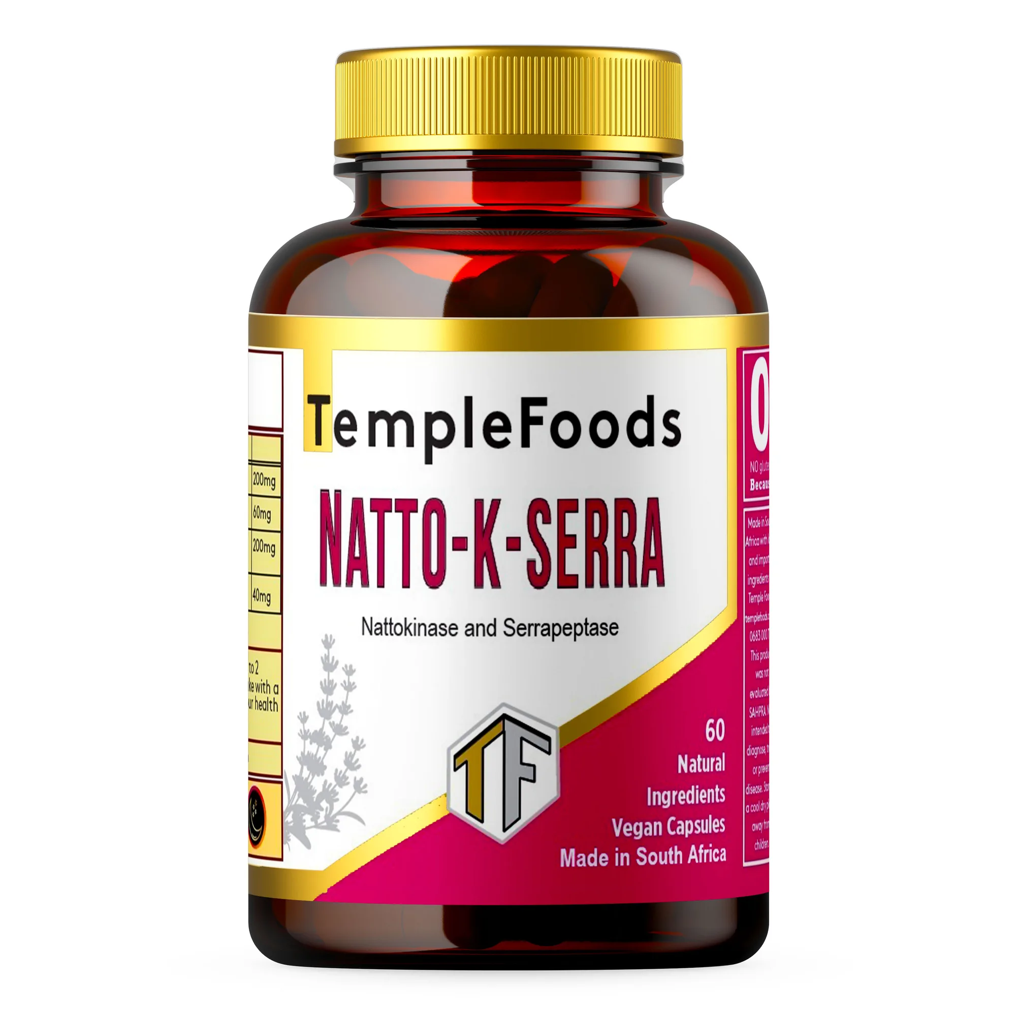 Temple Foods Natto-k-Serra. Ultimate Intestinal Cleanse, Healthy Gut, Sleep - 120 — view 1