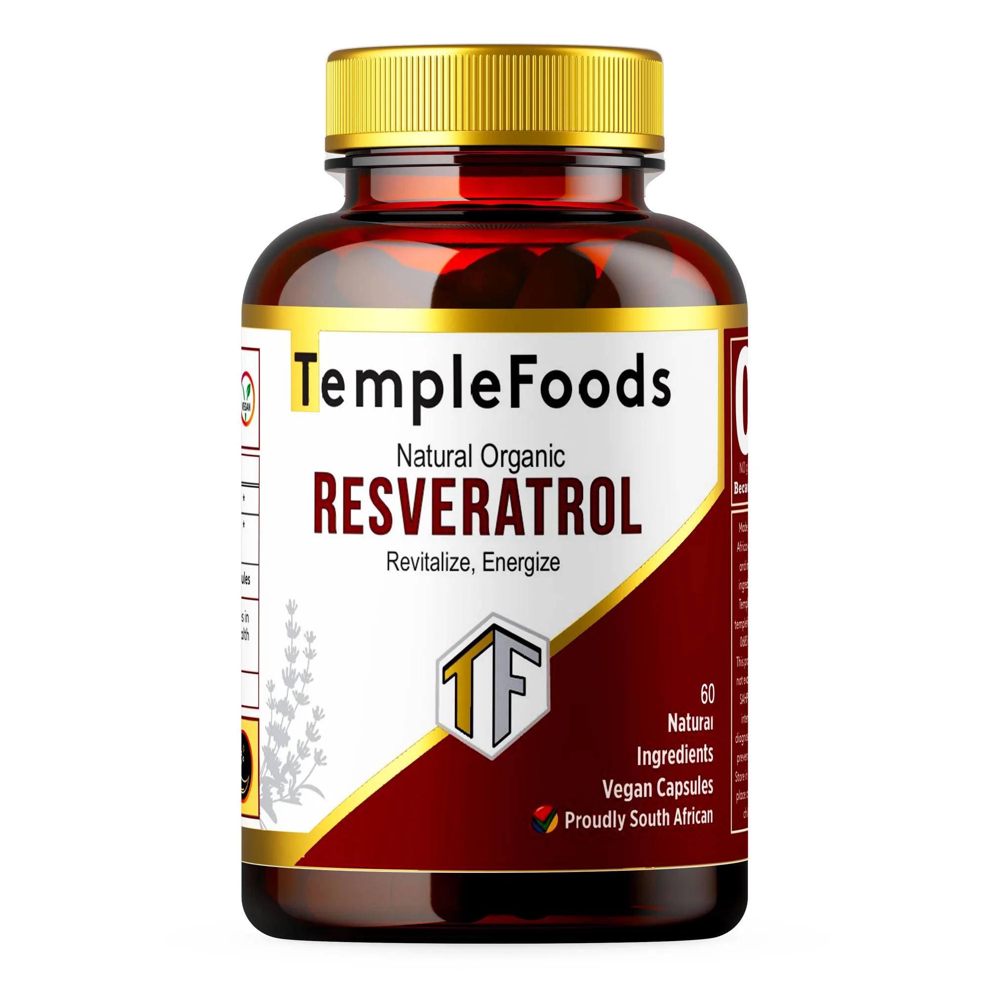 Temple Foods - Resveratrol Natural, Organic with Grape Skins - 60 Pack — view 1