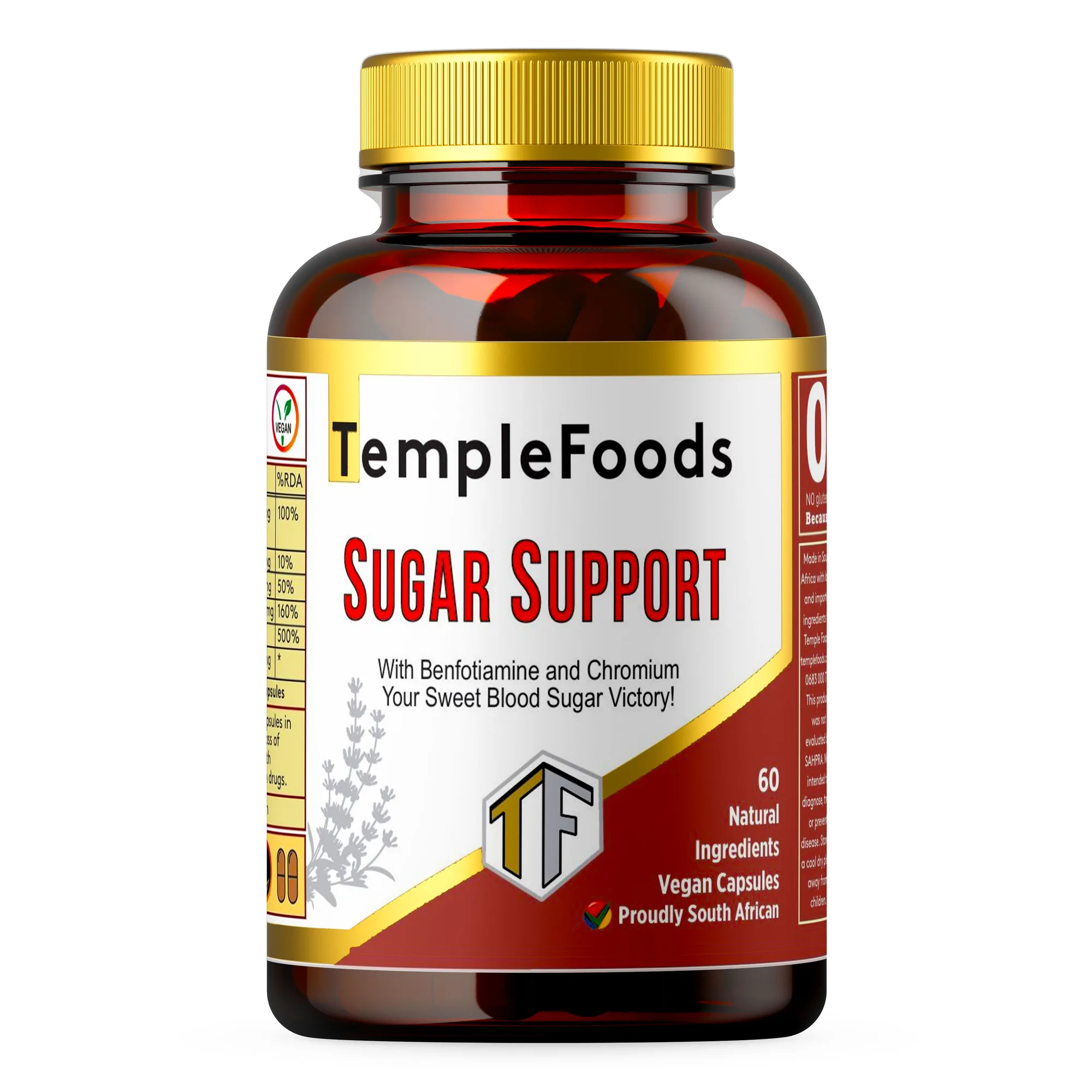 Temple Foods Sugar Support with Benfotiamine & Chromium - 60 — view 1