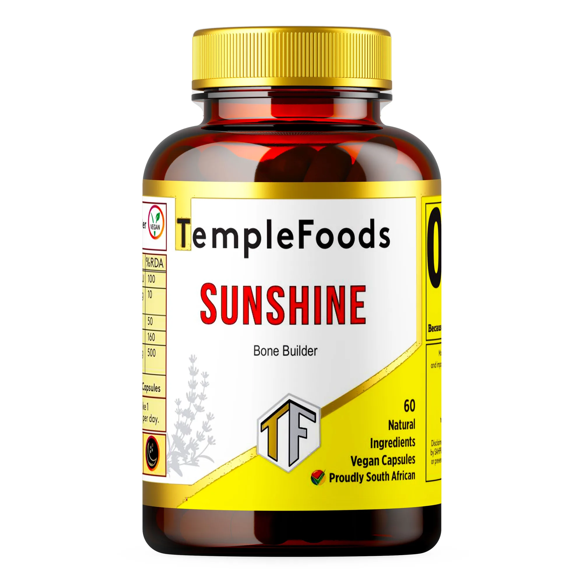 Temple Foods Sunshine Bone Builder. Vitamin D3 & K2 Natural, High Strength — view 1